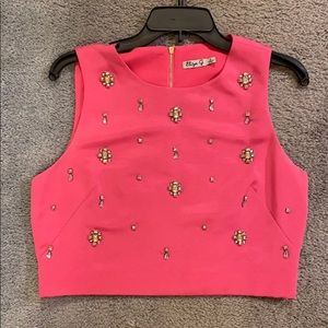 Eliza J pink semi formal top